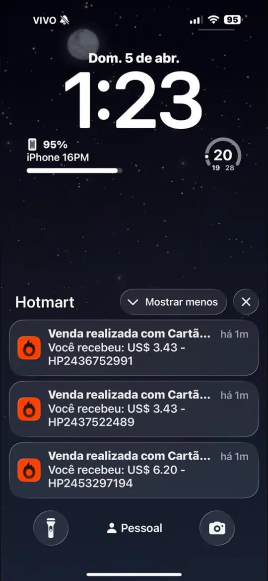 Print de notificação de venda